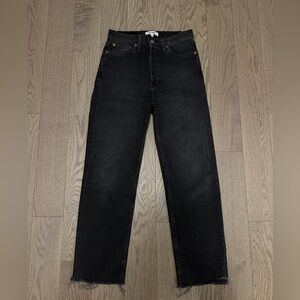 Re/Done Black Denim Straight Leg Denim Jeans